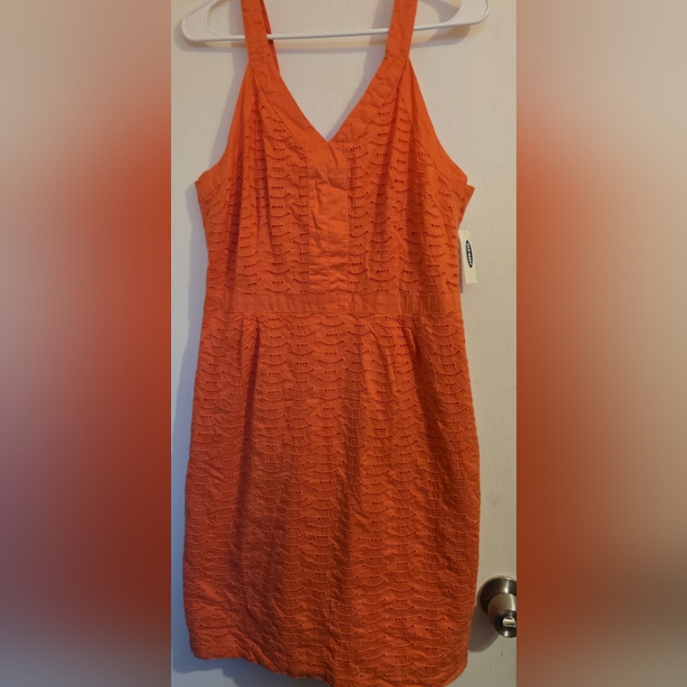 Old Navy Orange Eyelet  Dress Size 10